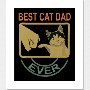 Best Cat Dad Ever Retro Vintage Posters and Art